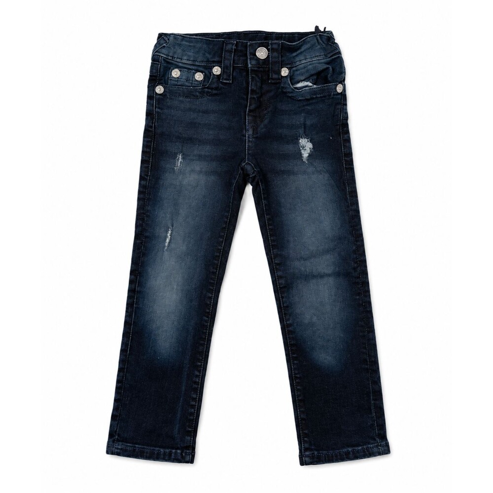 True Religion Boys Ricky Big T Jeans Size 4 Dark Wash Straight Denim